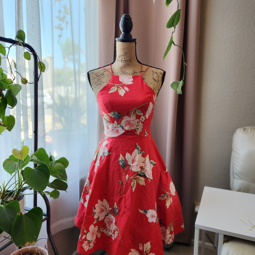 Charlotte Russe Red Floral Dress